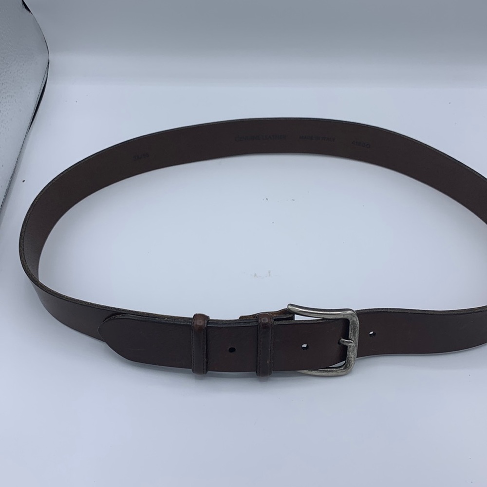Mens genuine leather brown belt